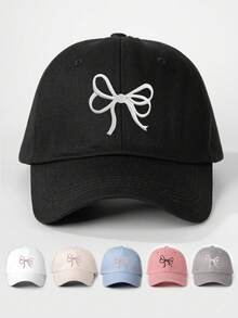 1 Stück bestickte Schleife verstellbare Sonnencap, lässiger Sonnenschutz Hut für Outdoor geeignet für Frühling, Herbst, Reisen, Strandurlaub, für Frauen, Y2K Stil Valentinstag