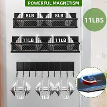 Magnetic Spice Rack Refrigerator, 3 Pack Magnetic Shelf Refrigerator, Movable Magnetic Basket Is Used Side Storage In Ovens, Microwaves, Or Washing Machines - trắng - Xem 1