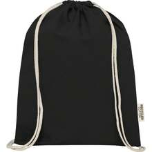 Generic Oregon Cotton Drawstring Bag (Solid Black) - Black - View 2