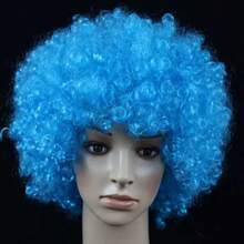 Halloween Men's Party Costume Explosive Hairstyle Curly Wig, Short Bright-Color Full Wig For Role Play - Multicolor - View 18