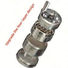 Moedor manual para serviços pesados - Construção em aço inoxidável, design de moagem de camada dupla, adequado para especiarias, ervas e café, sem necessidade de eletricidade - ideal para uso doméstico, camping e cozinha - presente perfeito para chefs e entusiastas da culinária, moedor de ervas, aparência elegante, toque de metal, design compacto, moagem em vários níveis, essencial para aventureiros ao ar livre, moedor de café manual, moedor de metal, mini moedor