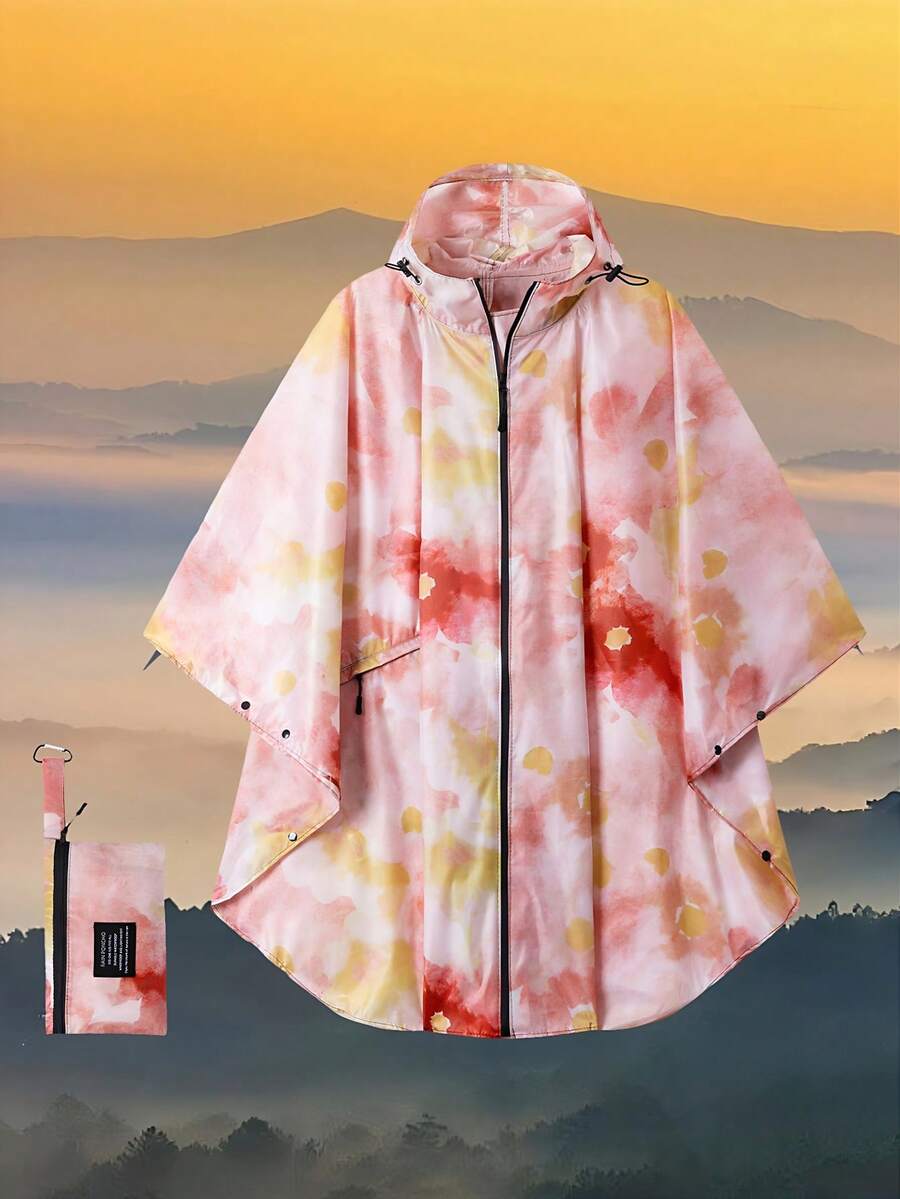 Portable Zipper Hooded Rain Poncho For Adults, Lightweight Rain Coat For Women With Pockets, Waterproof Multicolor Rain Jacket For Women And Men Outdoor Activities, Suitable For Rainy Days, Climbing, Camping, Hiking, Cycling, Fishing