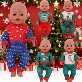 16-18 Inch Reborn Doll Clothes Set, Long Sleeve Top And Pants, 2pcs Outfit Suit For Reborn Baby Dolls, Fit For Christmas, Halloween Gifts (Doll Not Included)