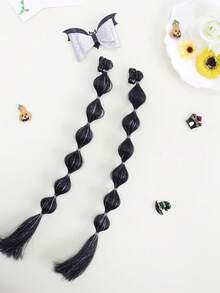 Set de accesorios para el cabello de Halloween - Pinzas para el cabello con murciélago y lazo, pinzas para trenzas con farolillo, pinzas para el cabello con trenzas de burbujas, pinzas para el cabello creativas con murciélago y lazo, accesorios esenciales para el cabello en fiestas de Halloween