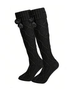 Women Girls Cable Knit Extra Long Boot Socks Over Knee Thigh High Warm Stocking Christmas Gift