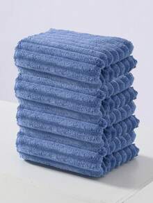 1pc Or 4pcs Set, Simple 3D Striped Coral Fleece Soft Absorbent Non-Shedding Towel, Supermarket Gift, Household Adult Couples Face/Hand Towel, 30*70cm Multi-Purpose Towel Or 52*100cm Large Towel Shower Towels For Beaty Salon, Hotel Sports,Home Essentials, Towel, Skin Care
