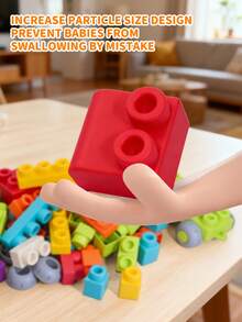 Kids Soft Rubber Building Block Set, Homemade Soft Rubber Educational Toys With Large Particles, Baby Building Blocks, Baby Stacking & Building Toys, 18/26/32 Soft Educational Shape Building Blocks For Baby Party, Color, One Two Squeeze, Toddler Stacking Toys 3 Years Old+, Random Color,Suitable For Halloween, Christmas, Mother's Day, Thanksgiving
