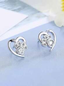 1 Paar wunderschöne Herz 925 Sterling Silber Kubikzirkonia Ohrstecker Hochzeit Jahrestag Ohrschmuck für Frauen Geschenk Edler Schmuck