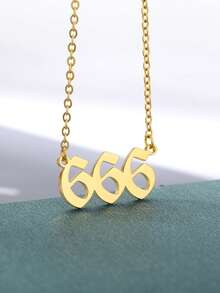Colier din oțel inoxidabil 111 444 777 cu număr de înger pentru cupluri de femei, coliere anti-decolorare placate cu aur de 18k, bijuterii de aur pentru nunți, accesorii norocoase, cadouri