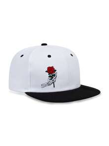 1pc Men's Street Hip-Hop Baseball Cap Halloween Rose Skull Embroidery Design Breathable Material Baseball Cap & Sun Hat Outdoor Sports Adjustable Sun Hat Hiking Casual Street Fashion Hat Summer Beach Hat Unisex Versatile Dad Hat Multiple Colors Available