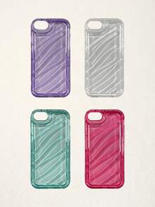 4 piezas Funda de teléfono con láser ondulado compatible con iPhone 17 Pro Max, 13/16 Pro Max - Multicolor - Ver 9