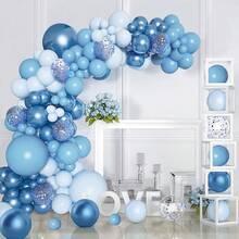 Set de Globos para Decoración de Fiestas Kit de Globos con pegatinas de mariposa, Decoración de Globos al Aire Libre para Bodas,Fiestas de Cumpleaños,Baby Shower,Aniversario Para Mujeres, Niñas, decoración dulce y elegante para eventos al aire libre o en salón - Azul claro - Ver 8