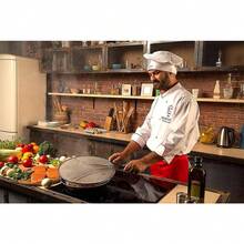 U Chef Protector de Grasa para Sartén, Pantalla de salpicaduras de acero inoxidable de 33 cm. Cubre Salpicaduras de Aceite al Cocinar Pollo frito o Palomitas de Maíz - 1 - Ver 3