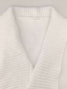Áo len cardigan dáng rộng thời trang thu đông cỡ lớn, màu trơn, cổ chữ V có dây rút, thiết kế eo, kiểu dáng rộng, thích hợp cho du lịch ngoài trời, chụp ảnh, mặc đi chơi, mặc đi ăn trưa cho phụ nữ, quần áo mùa thu cho phụ nữ, áo len chui đầu - trắng - Xem 7