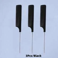 1Pc/2Pcs/3Pcs/5Pcs/Black/Color Random Tail Comb Multicolored Steel Needle Hair Comb Styling Comb Hair Cutting Tools Lady Hair Comb Dense Teeth Smooth Hair Comb