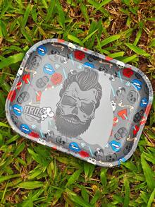 1个创意印花金属烟灰缸，锡制香烟架，吸烟配件，送给家人和朋友的理想礼物，圣诞节、万圣节、情人节、生日、派对 - 彩色 - 查看 13