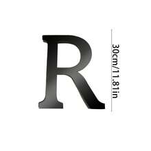 黑色字母墙贴 A-Z - 单个字母高度 4 英寸/6 英寸/8 英寸，亚克力镜面，带 0.4 英寸厚泡沫背衬。双层设计呈现 3D 立体效果；单层设计更显简约。自带背胶，可粘贴于墙面或玻璃上。撕下保护膜即可呈现镜面效果。 - 黑色 - 查看 100