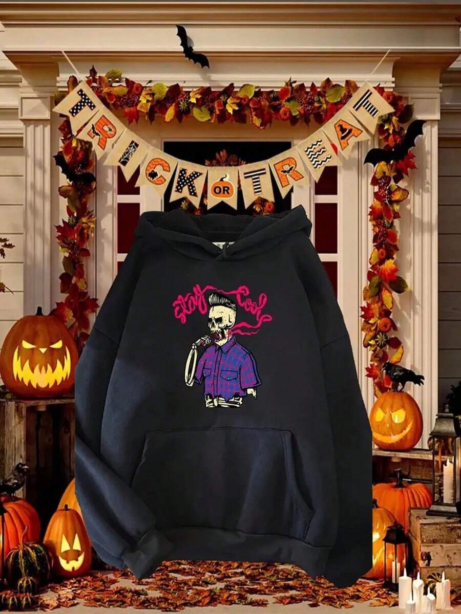 1pc Women'S Halloween Hoodie - I'm A Good  Graphic Print, Cozy Pullover With Cartoon Character Design, Casual & Comfortable Fit For All Seasonsfall Hoodies,Men's Fall Clothes,Street Wear,Halloween,Mens Hoodies,Y2k Clothes,Jesus Hoodie,Thanksgiving Day,Nightmare Before Christmas,Christmas,Basics,Christmas Sweatshirt,Thanksgiving Outfit Men,,Christmas Clothes,Winter Clothes For Men,Men Gifts - màu đen - Xem 1