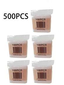 100/300/500/1000 unidades de hisopos envasados, hisopos de limpieza sanitarios desechables de doble cabeza, desmaquillante para el hogar, hisopos para limpiar los oídos, diversas funciones, compactos y portátiles