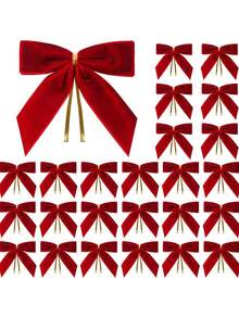 Personalized Custom-Made 2025 New Christmas Velvet Christmas Wreath Bow Decoration Christmas New Year Holiday Decoration Christmas Tree Decoration Props - Multicolor - View 9