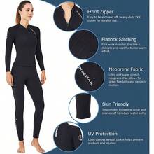 Wetsuit Top Women Men 2MM Neoprene Wetsuit Jacket Long Sleeve Diving Surfing Top 3MM 1.5MM Wetsuits Shirt Vest Scuba Swimming Snorkeling Suit Swimsuit Warm Front Zip For Water Sports