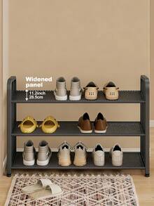 Durable Stable Shoe Rack, 3-Tier Shoe Organizer, Metal Shelf For Organization And Storage, Shoes Rack For Front Door Entrance, Shoe Shelf For Closet Organizer, Elegant Shoe Rack Organizer, Shoe Storage For Bedroom Living Room Bathroom Garage & Corridor, Shoe Rack For 9 Pairs, Sturdy & Durable - Black - View 8