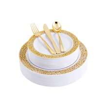 50/25/10/2 قطعة أطباق ذهبية مجوفة، أطباق سلطة، أطباق كيك وحلويات، أطباق فاكهة، أدوات مائدة للحفلات، مناسبة لحفلات العطلات، أعياد الميلاد، الزفاف، هدايا عيد الميلاد، هدايا رأس السنة،