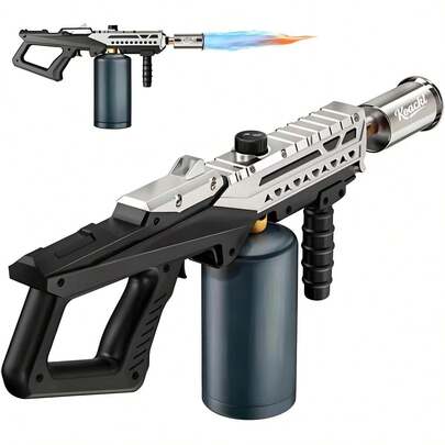 Powerful Propane Torch Gun, Kitchen Torch With Adjustable Flame, Flamethrower Blow Torch Gun Gas Welding Kits For BBQ, Searing Steak, Camping & Charcoal Torch Lighter(Tank Not Included)
