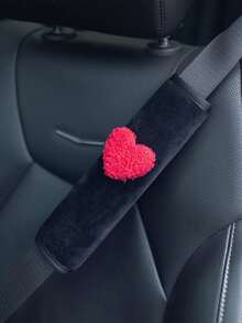 2 piezas/1 pieza Protector de hombro para coche de peluche corto, protector de hombro de amor para estiramiento de hombros