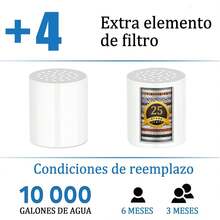 Cartucho de Filtro de Ducha Universal de 25 Etapas, 4 Paquete Cartuchos de Reemplazo del Purificador de Agua, para Eliminar Cloro, Impurezas y Olores, Reduce el Agua Dura, Mejorar la Salud de la Piel - 1 - Ver 5