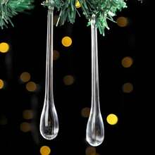 30颗圣诞树仿真水晶装饰，亚克力水晶泪珠，圣诞树挂饰，水晶吊饰，中心装饰，婚礼装饰，各种节日派对装饰 - 無色 - 查看 2