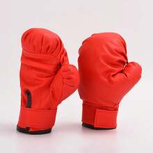 Adults Kids Professional Boxing Gloves PU Leather Training Gloves For Muay Thai Karate Sparring Punching Bag Training Men Gifts - 成人黑色 - 查看 6