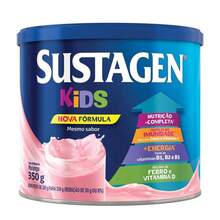 Complemento Alimentar Sustagen Kids Morango Lata 350g - Multicolorido - Visão 1