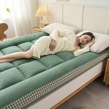 3D珠光床垫垫层 - 超柔软透气蓬松床垫，亲肤舒适，适用于卧室、榻榻米、宿舍、露营 | 四季皆宜，厚度2.36-3.2英寸，床垫保护套 - 抹茶綠色 - 查看 8