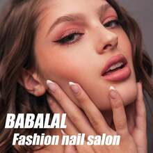 Press On Nails Long Stiletto Fake Nails Blue Glue On Nails 3d Texture Sliver Butterfly Design Y2k Acrylic Nails 24Pcs Goth False Nails White French Ombre Manicure Almond Stick On Nails - 多色19 - 查看 8
