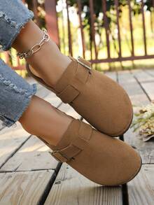 Damskie sandały w stylu retro z kolekcji wiosna/jesień 2025, wsuwane, z odkrytym oparciem i grubą podeszwą, uniwersalne, codzienne, w stylu europejskim i amerykańskim - Brązowy - Zobacz 2