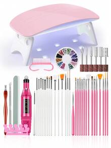 coscelia Nail Drill And Lamp Supplies Manicure Kit, Decoration Diamonds, 6PCS Nail Drill Bits, Nail File For Women DIY Salon Gifts - 彩色 - 查看 9