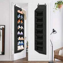 1 pezzo Porta scarpe stretto beige e nero montato sulla porta, stile festivo natalizio a 4/8 ripiani con tasche profonde, organizer appendibile per scarpe e stivali, adatto per porta, armadio, parete e camera da letto, collezione natalizia, ideale per organizzare le scarpe invernali, regalo di Natale perfetto per la casa, essenziale per l'accumulo di fine anno e decorazioni natalizie