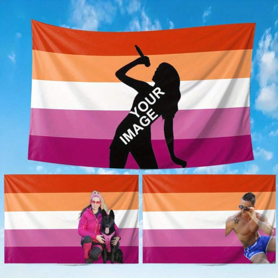1 tấm thảm trang trí tùy chỉnh cờ LGBTQ+ 7 sọc, tải ảnh lên, thảm trang trí cờ tự hào LGBTQ+ tùy chỉnh, phông nền cá nhân hóa, tự tạo thảm trang trí treo tường cho phòng khách, phòng ngủ, ký túc xá, nhà ở, in cờ tùy chỉnh. - Nhiều màu - Xem 1