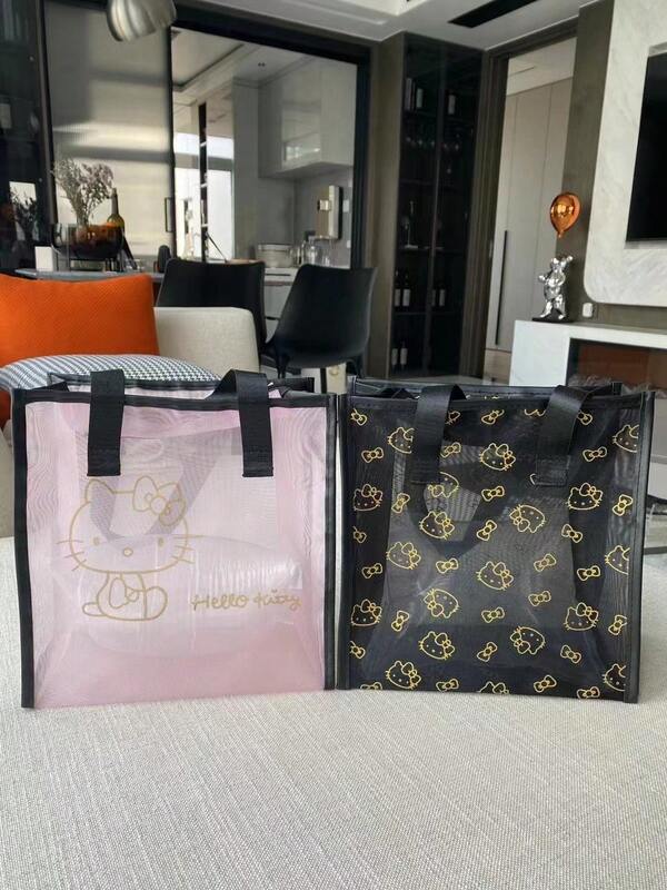 Bolso de mano transparente de malla fresco y sencillo, bolso de mujer versátil de uso casual, bolso de maquillaje, bolso de aseo