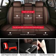 Leather Car Seat Covers Front Pair, Waterproof Faux Leather Seat Covers For Cars, Non-Slip Car Interior Covers Universal Fit For Most Cars Sedans Trucks SUVs - 標準棕色 - 查看 2