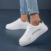Women's White Casual Sports Shoes, Platform Shoes, Casual Women's Shoes, Four-Season New Design, Small White Shoes, Lightweight And Breathable, Fashionable And Versatile.
