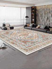 Vintage European Bohemian Oriental All-Over Upgraded Fabric & Material Delicate Clear Decorative Crystal Velvet Rug, With Striped Texture, Soft Crystal Velvet Material Without Pile, Suitable For Bedroom, Living Room, Closet, Children's Room, Multi-Purpose Room, Casual Home Decor, Room Decor, Exotic Style Carpet, Easy Cleaning And Maintenance For Home Use - Red - View 18