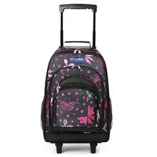 2 In 1 Carry On Travel Backpack 20" Rolling Backpack For Women Men With Wheels & Telescopic Handle For Work Weekend School & Short Trips - PINK-BUTTERFLY - 查看 8