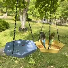 Polygonal Hanging Bird Bath - Two-In-One Feeder And Bath (Rust-Resistant Metal Frame) | Suitable For Parrots And Wild Birds | Garden Birdwatching Station | A Must-Have For Nature Lovers