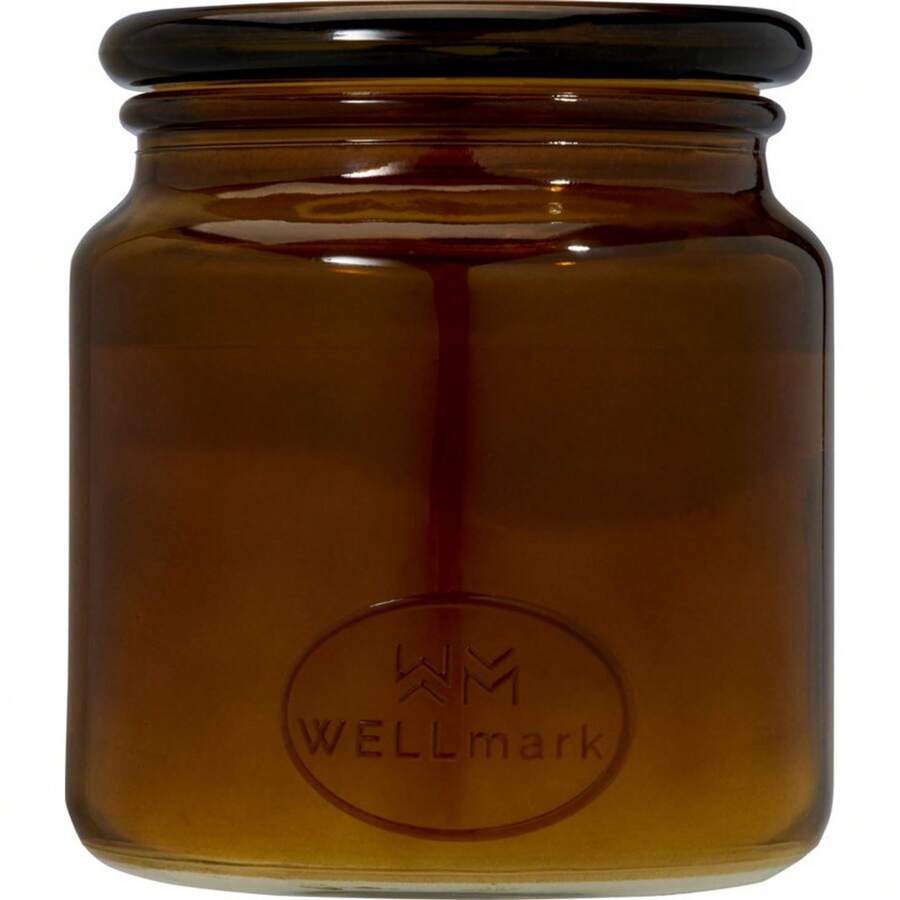 Wellmark Let's Get Cozy Cedarwood Scented Candle (Amber Heather) - Apricot - View 1