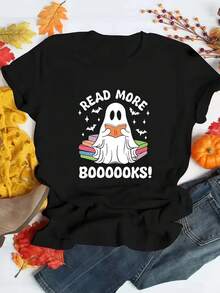 Women's 220g pure cotton multi-color T-shirt, printed with more reading patterns, soft and breathable short sleeved T-shirt for all seasons, Y2K millennium style, strong Halloween, Day of the Dead, Thanksgiving, Christmas, street fashion, popular Mexican clothing T-shirt, moisture wicking, machine washable, suitable for sports outdoor travel, casual wear, celebration parties, holiday costumes and beach vacations, women's first choice for gifts! - Negro - Ver 1
