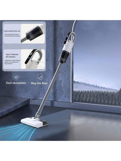 In Cordless Stofzuiger Mopping Combo Speed Adjustment, Lightweight Easy To Deep Cleaning Includes Attachments Fine Dust, Cat Litter, More USB Rechargeable, Wit Gray, Cleaner, Versatile Tool, Moderne Home Appliance, Durable Construction, Slimme Cleaners, Sleek Highquality Build, rs view 11