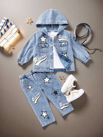 Infant Boys' Star Print Hoodie & Denim Outfit