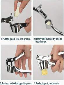 1个不锈钢蒜姜压榨器 - 重型手动厨房工具，可用于榨汁、捣碎、制作酱料 - 易于清洁、防锈、无需用电、榨汁机、时尚设计、坚固结构、高效压榨，专为烹饪爱好者设计、手动蒜蓉压榨器 - 手持式铝制厨房工具，用于压榨大蒜、生姜等。 - 彩色 - 查看 7